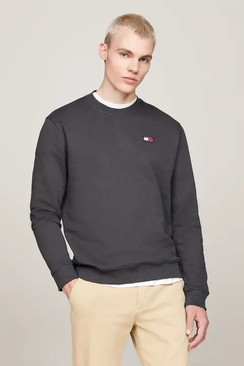 Erkek Tjm Reg Badge Crew Sweatshirt - Gri - Tommy Hilfiger