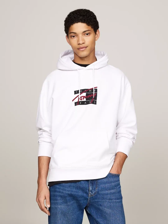 Erkek Tjm Rlx Graffıtı Sıgnature Hood Sweatshirt-Beyaz 