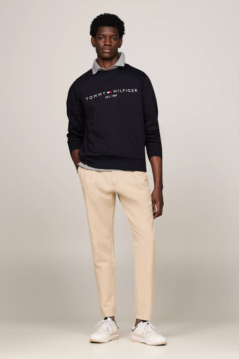 Erkek Tommy Logo Sweatshırt-Lacivert 