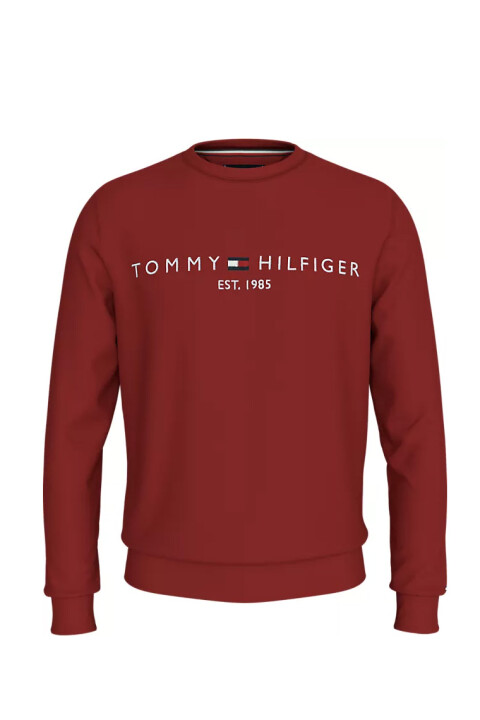 Erkek Tommy Logo Sweatshırt Sweatshirt-Kırmızı 
