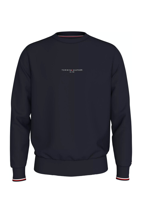 Erkek Tommy Logo Tıpped Crewneck Sweatshirt-Lacivert 