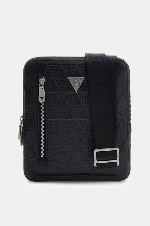 Erkek Torino Kabartma Desenli Çapraz Askılı Çanta - Siyah - Guess
