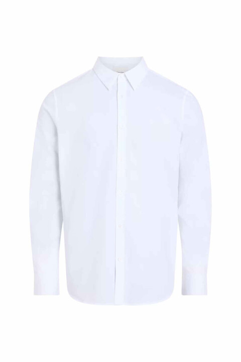 Erkek Uzun Kollu Slim Fit Gömlek - Beyaz 