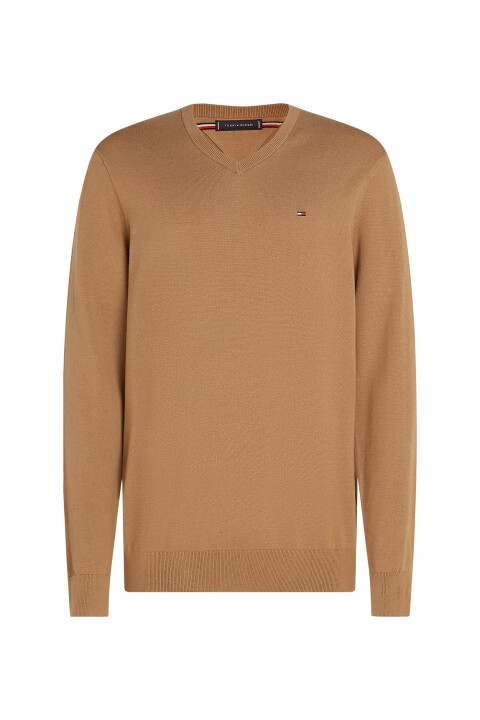 Erkek V Yaka Kazak - Koyu Haki 