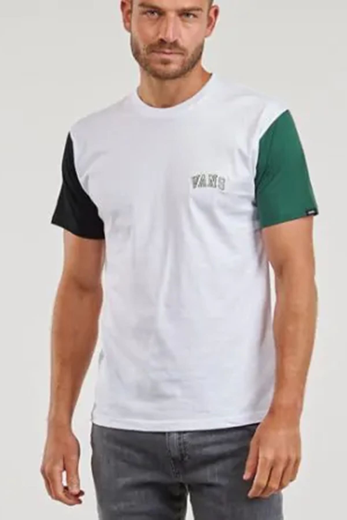 Vans Erkek Vans Colorblock Versity Ss T-Shirt - Beyaz