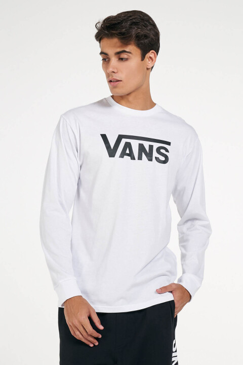 Erkek VANS Uzun Kollu T-Shirt - Beyaz - Vans