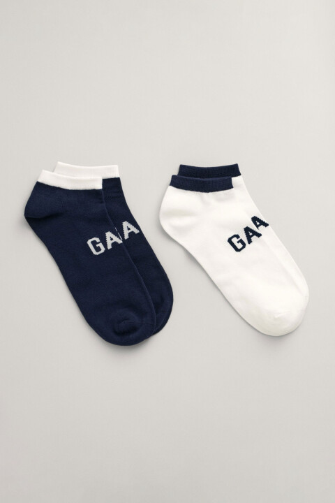 Erkek Yazı Logolu 2'li Çorap - Lacivert/Beyaz 