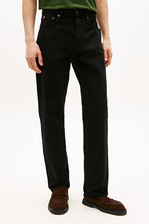 Erkek Yıkamalı Regular Fit Jean Pantolon - Siyah - Tommy Hilfiger