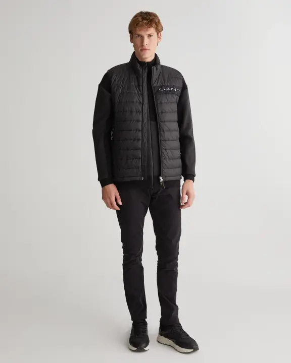 Erkek Fermuarlı Logolu Yelek-Siyah 