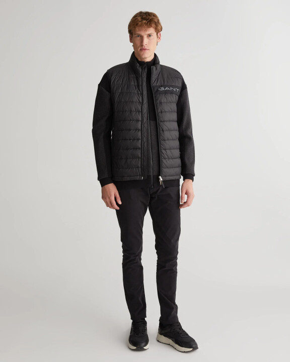 Erkek Fermuarlı Logolu Yelek-Siyah - Gant