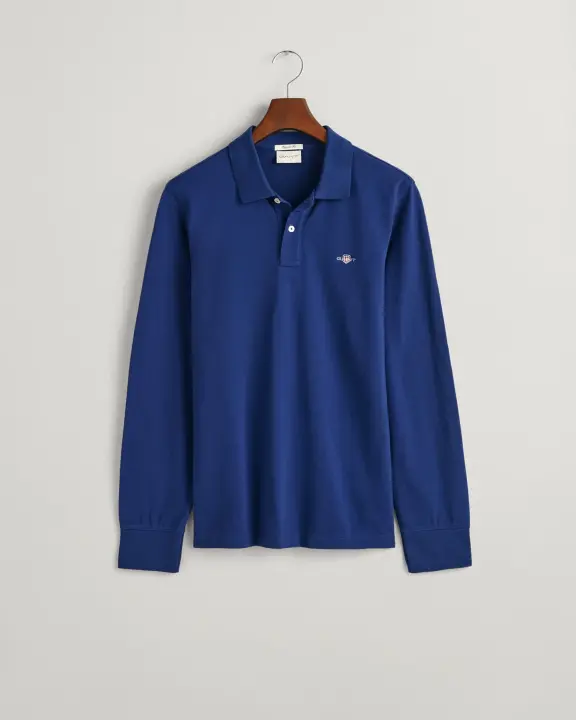 Erkek Regular Fit Logolu Polo Kazak-Mavi 