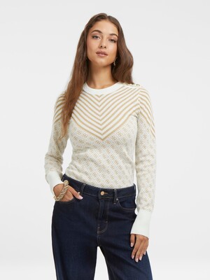 Kadın 4G Logolu Kazak-Bej - Guess