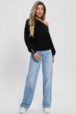 Kadın Guess Düşük Omuz Kazak - Siyah - Guess