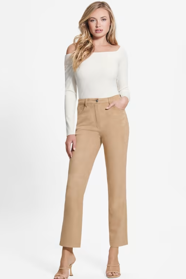 Kadın Saten Pantolon - Camel - Guess