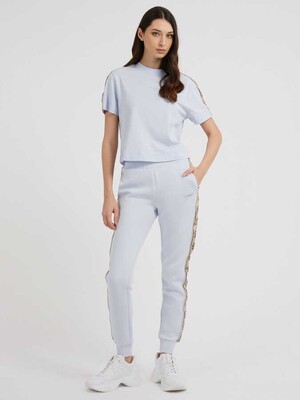 Kadın Yanı Logolu Jogger Pantolon-Açık Mavi 