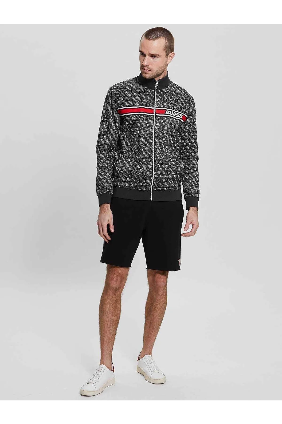 Korbı Erkek Aktif Eşofman Üstü-Siyah - Guess