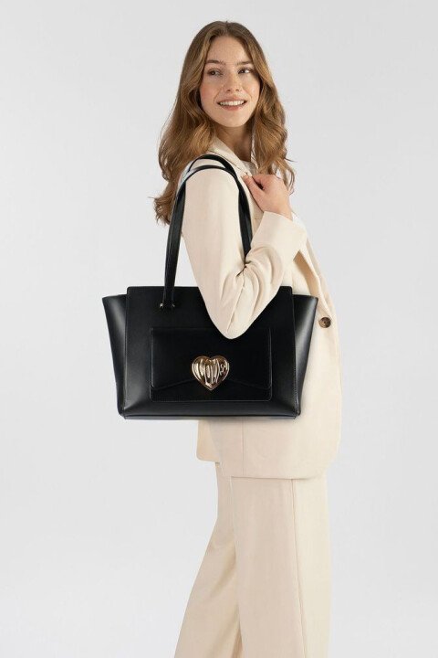 Kadım Tote Bag Omuz Çantası - Siyah - Love Moschino