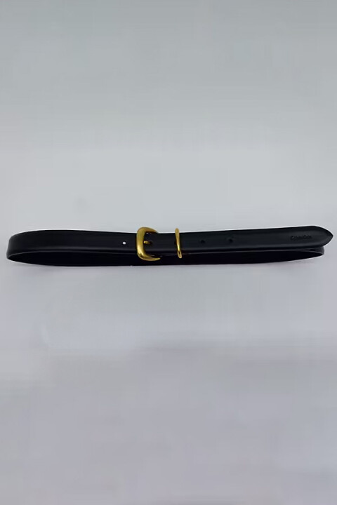 Kadın 25 Mm Klasik Metal Tokalı Kemer - Siyah 