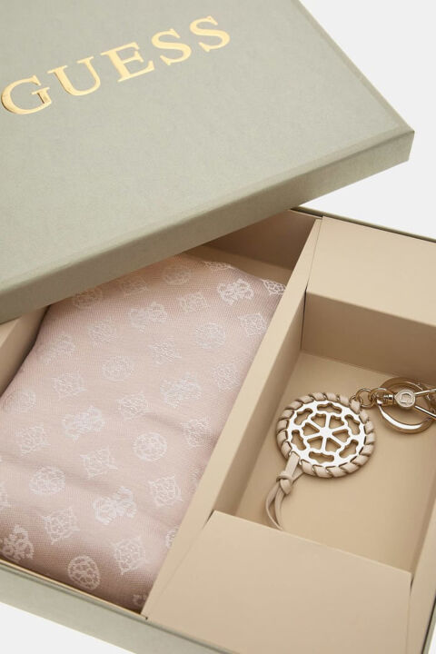 Kadın 4G Logolu Atkı Ve Anahtarlık Seti - Guess