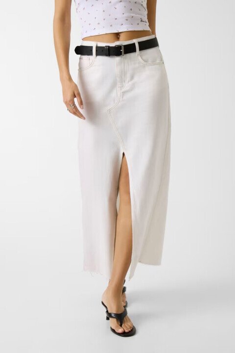 Kadın A Kesim Denim Etek - Beyaz - Guess