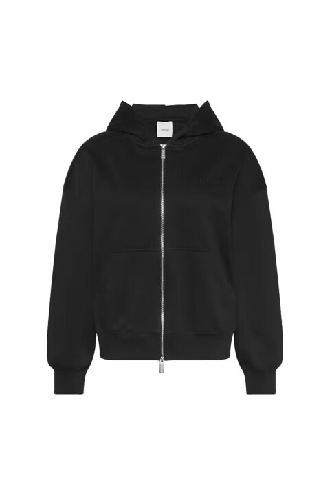 Kadın A - Logo Emb French Kapüşonlu Fermuarlı Sweatshirt - Siyah 