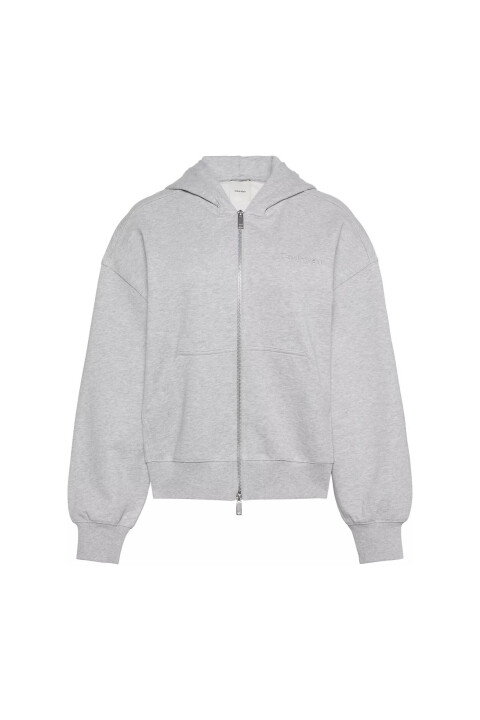 Kadın A- Logo Emb French Terry Kapüşonlu Sweatshirt - Gri 