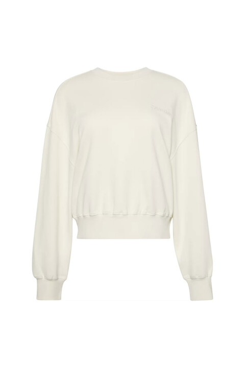 Kadın A - Logo Emb French Terry Sweatshirt - Beyaz 