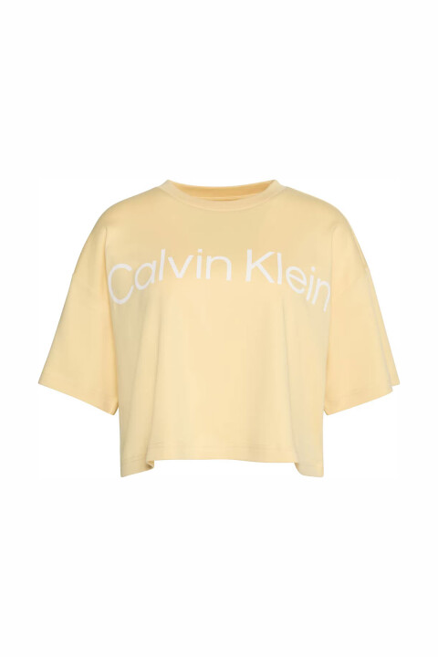 Kadın A -SS Boxy Logo Graphic T-Shirt - Sarı 