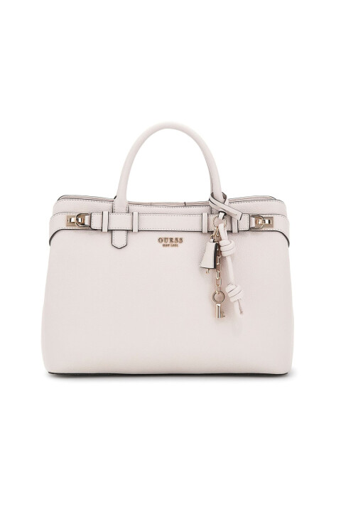 Kadın Aksesuarlı ve Toka Detaylı El Çantası - Krem - Guess