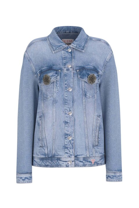 Kadın Anna Denim Ceket - Mavi - Guess