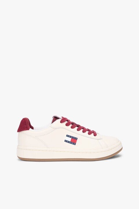 Kadın Archive '98 Bağcıklı Nappa Deri Spor Ayakkabı - Krem - Tommy Hilfiger