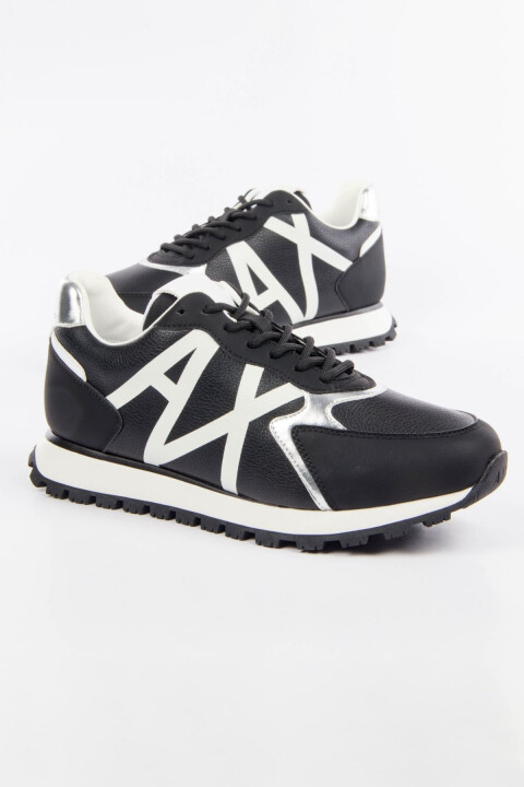 Kadın Armani Exchange Sneaker Ayakkabı - Siyah Beyaz 
