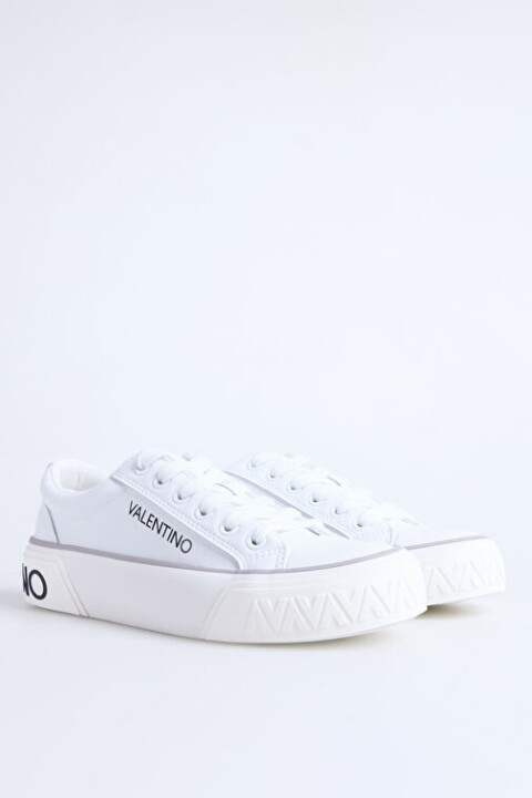 Kadın Aron Kalın Tabanlı Deri Sneaker - Beyaz - Valentino