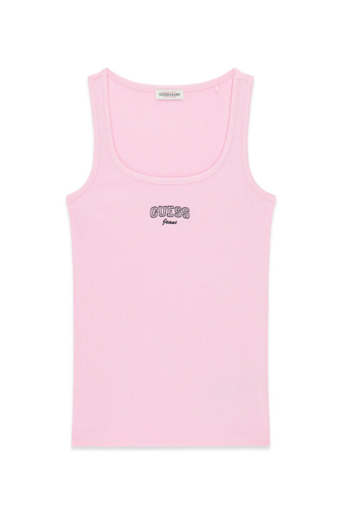 Kadın Askılı Ribana Atlet T-Shirt - Pembe 