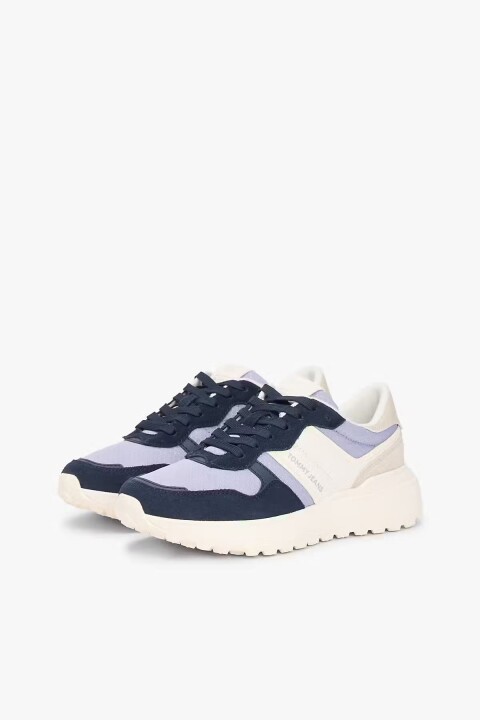 Kadın Bağcıklı Kalın Dişli Taban Sneaker - Lacivert - Tommy Hilfiger