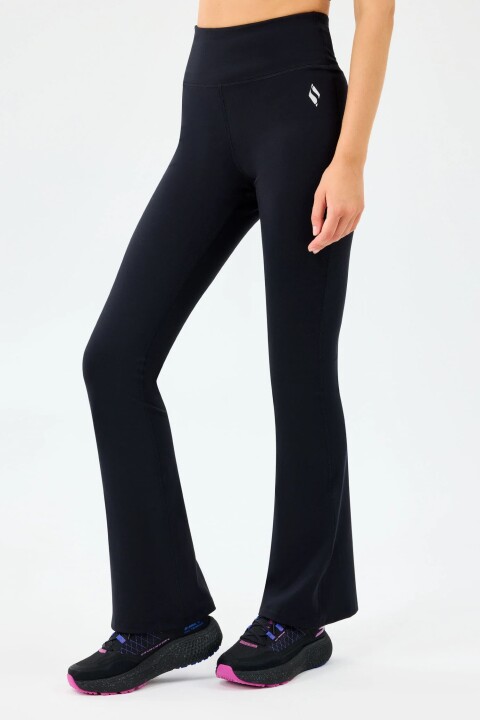 Kadın Basic Flare Yüksek Bel Bol Paça Tayt - Siyah - Skechers