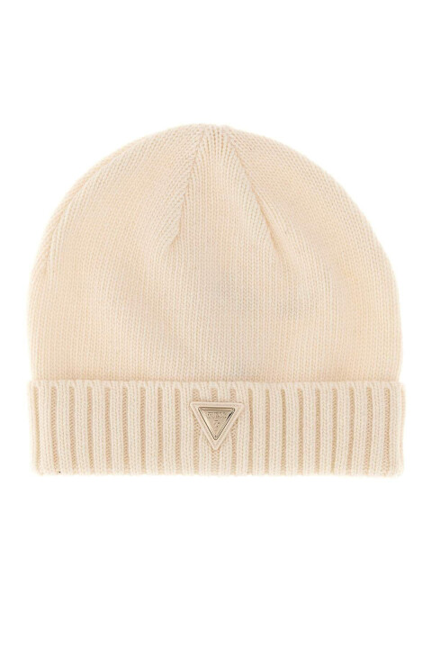 Kadın Beanie Aktif Yün Karışımlı Triko Bere - Beyaz - Guess