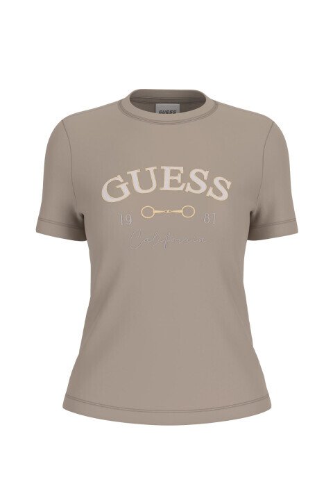 Kadın Beatriz Slim Fit T-Shirt - Bej - Guess