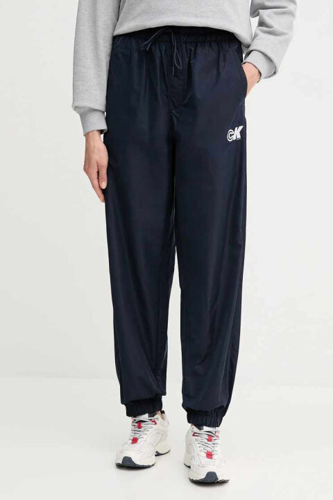 Kadın Beli Bağcıklı Paçası Ribanalı Jogger Pantolon - Lacivert - Calvin Klein