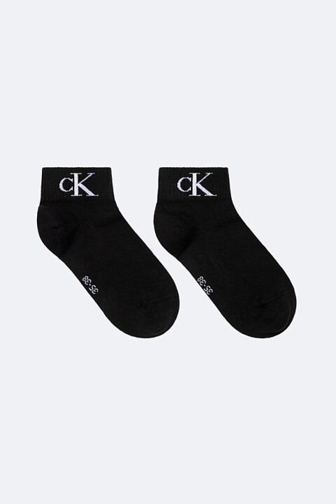 Kadın Bilek Boy Monogram Logolu 2'li Çorap Seti - Siyah 