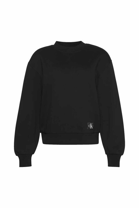 Kadın Bisiklet Yaka Logolu Sweatshirt - Siyah - Calvin Klein