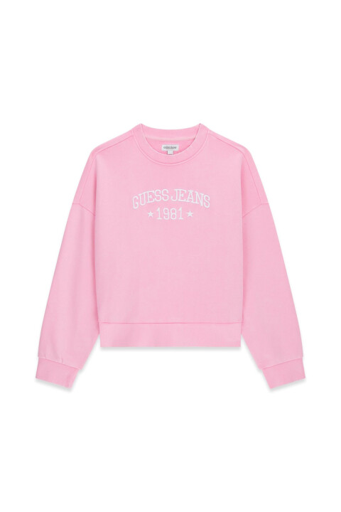 Kadın Bisiklet Yaka Sweatshirt - Pembe - Guess