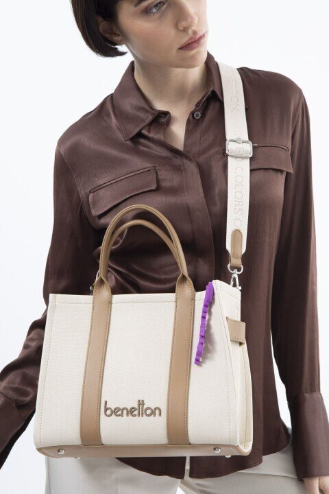 Kadın Bnt Print El Çantası - Bej - BENETTON