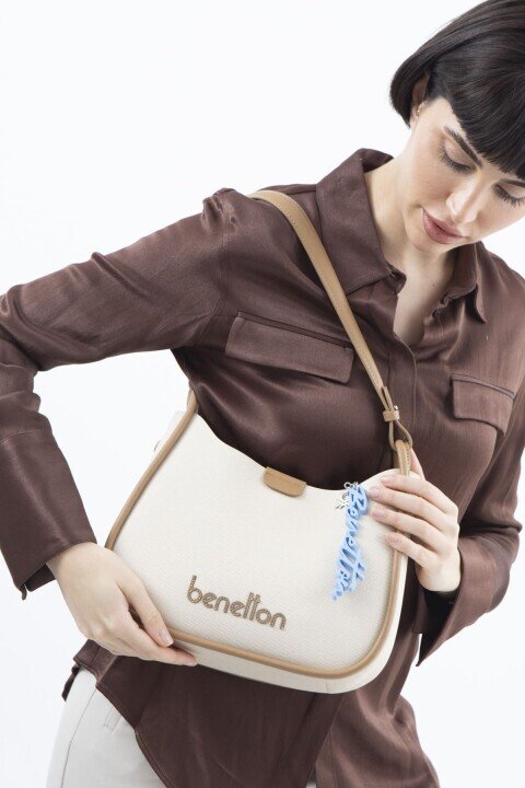 Kadın Bnt Print Kol Çantası - Bej - BENETTON
