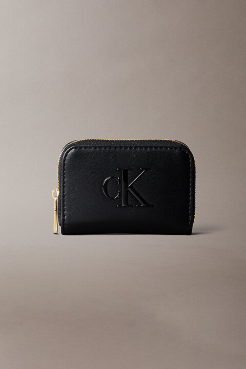 Kadın Bold Medium Zip Around Cüzdan - Siyah - Calvin Klein
