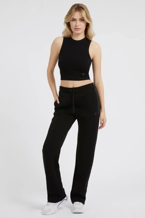 Kadın Brenda Aktif Palazzo Fit Scuba Eşofman Altı - Siyah 