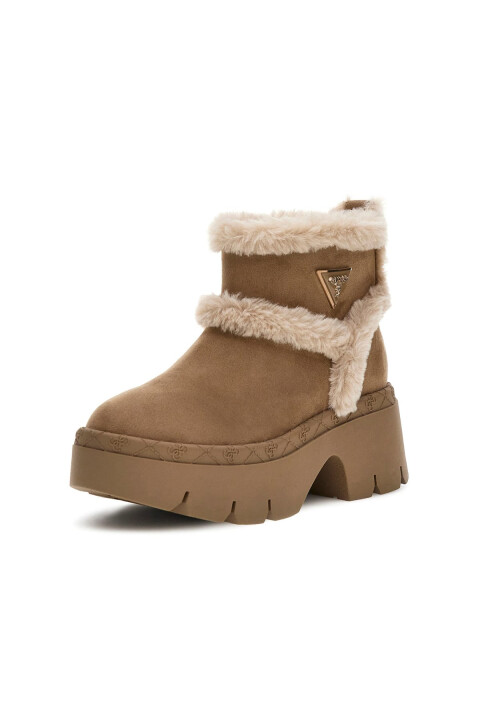 Kadın Bridgete Kürk Astarlı Platform Bot - Natural 