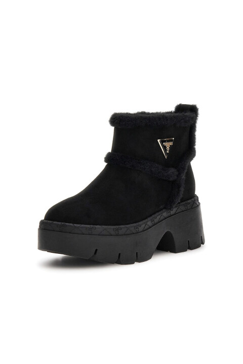 Kadın Bridgete Kürk Astarlı Platform Bot - Siyah - Guess