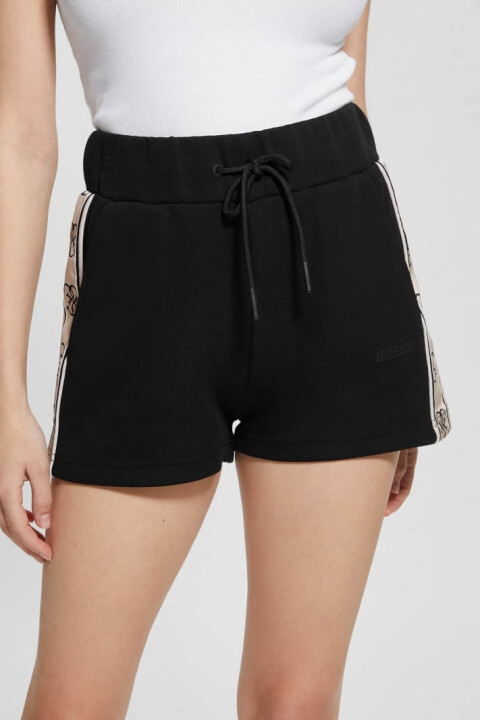 Kadın Britney Yan Logolu Şort - Siyah - Guess