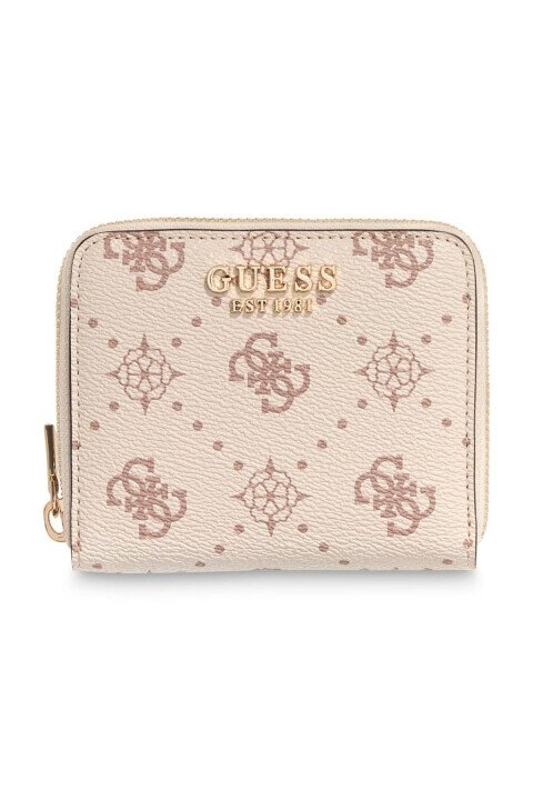 Kadın Carrie Logo Desenli Fermuarlı Cüzdan - Ekru - Guess
